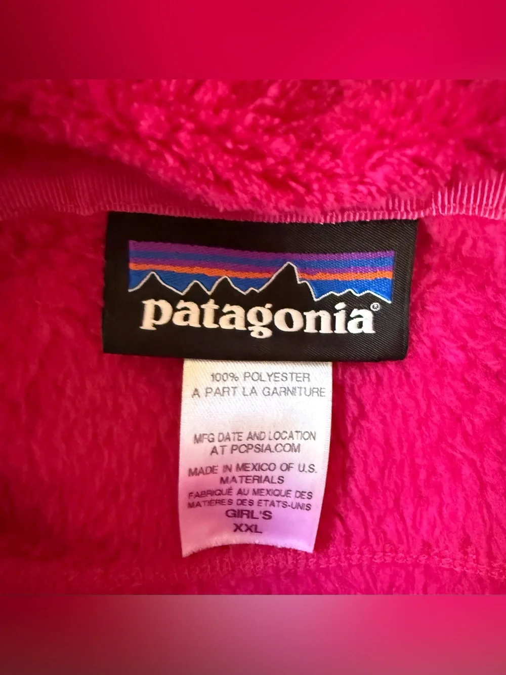 Youth girls PATAGONIA fleece pullover jacket sz XXL